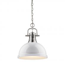  3602-L PW-WH - 1 Light Pendant with Chain